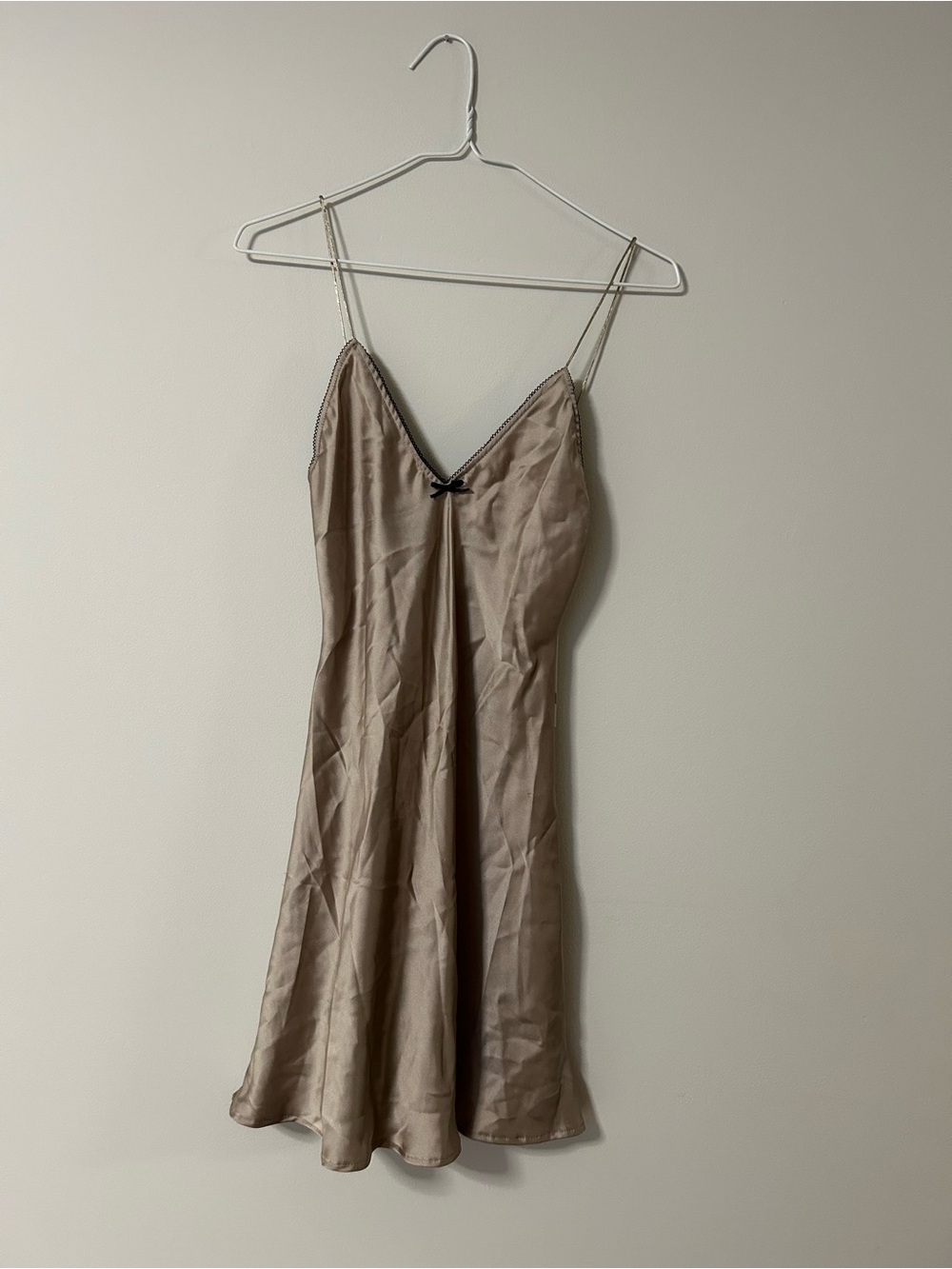 New with Tags! Zara Satin Slip Dress in Taupe with Delicate Straps